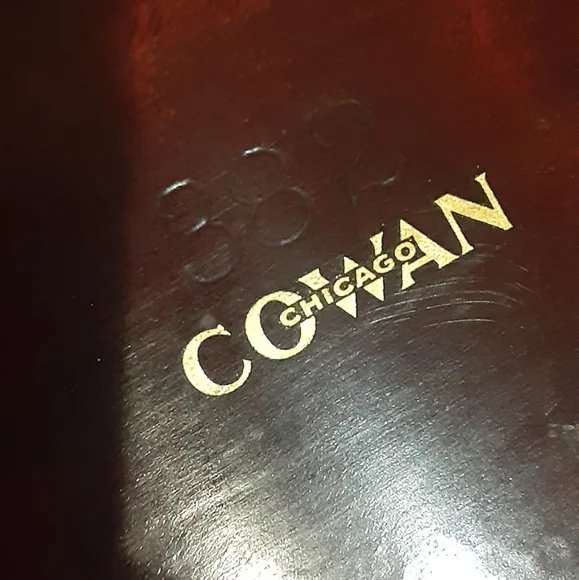 1894 - 1920 COWAN Chicago Brass & Mahogany Oval Serving Tray w/ Inlay A BEAUTY!